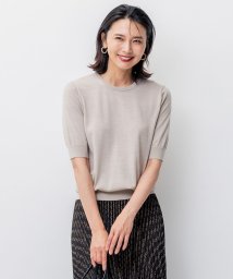 NIJYUSANKU（SMALL SIZE）(23区（小さいサイズ）)/【洗える/アンサンブル対応】サステナブルウール 半袖 ニット/ベージュ系