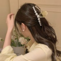 miniministore(ミニミニストア)/ヘアクリップ 大きめヘアアクセサリー黒/アイボリー