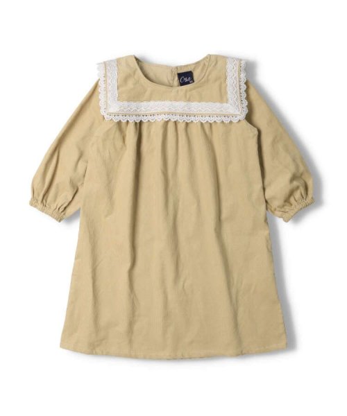 Crescent(クレセント)/【子供服】 crescent (クレセント) セーラー衿長袖ワンピース 80cm～130cm N60304/ベージュ