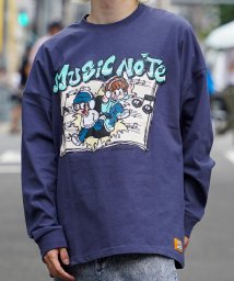 1111clothing/オーバーサイズ ロンt メンズ ビッグ ロンティ レディース オーバーシルエット ワンポイント イラスト プリント ドロップショルダー トップス カットソー/505571364