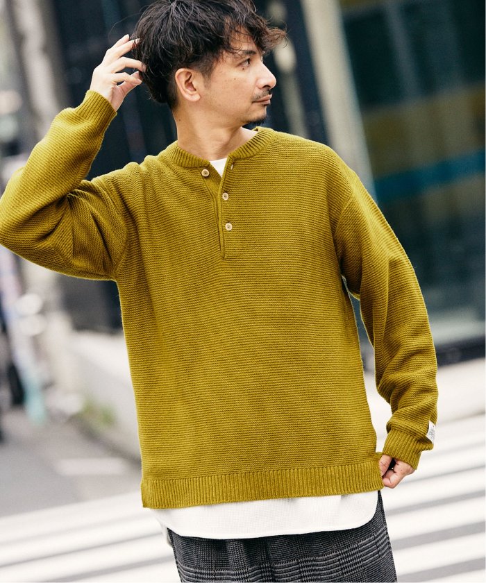 HAMILTON WOOL ガーター ヘンリーネックニット(505572046