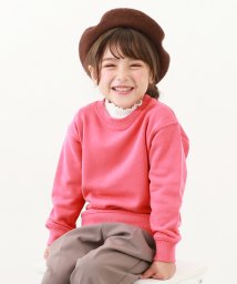 devirock(デビロック)/無地 ソリッドカラー スウェットトレーナー 子供服 キッズ ベビー 男の子 女の子 トップス パーカー トレーナー 吸汗 裏毛/ピンク