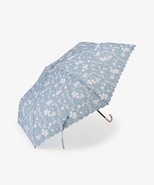 Afternoon Tea LIVING(アフタヌーンティー・リビング)/シルエットフラワー折りたたみ傘 雨傘/ブルー