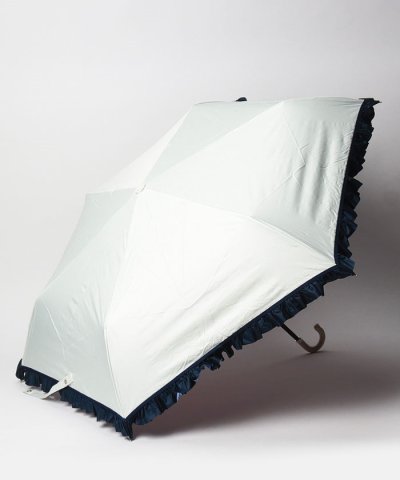晴雨兼用折りたたみ日傘　バイカラーフリル