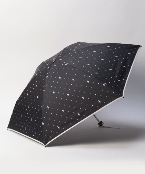 POLO RALPH LAUREN(umbrella)(ポロラルフローレン（傘）)/晴雨兼用折りたたみ日傘　ドット/ブラック