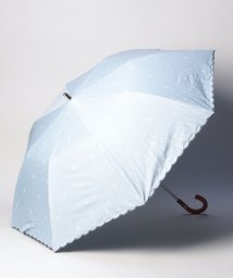 POLO RALPH LAUREN(umbrella)(ポロラルフローレン（傘）)/晴雨兼用折りたたみ日傘　ストライプドット/サックスブルー