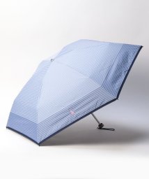 POLO RALPH LAUREN(umbrella)(ポロラルフローレン（傘）)/晴雨兼用折りたたみ日傘　ボーダー/ペールスカイ