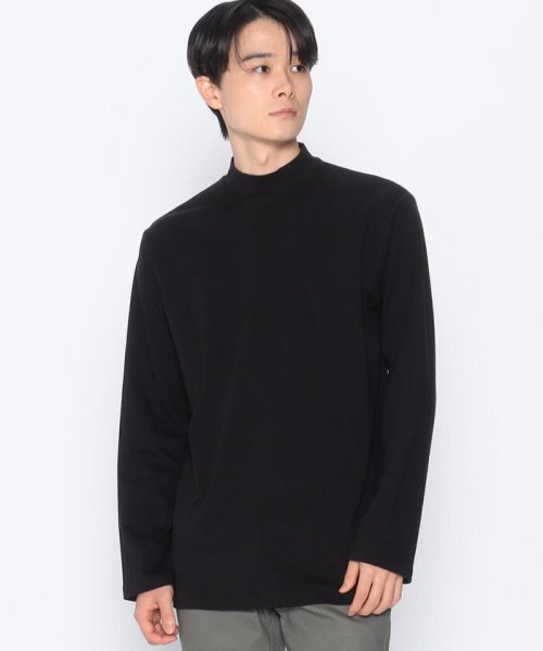 COMME CA ISM MENS(コムサイズム（メンズ）)/エッセンシャルコットン ロングスリーブ モックネックＴシャツ/ブラック