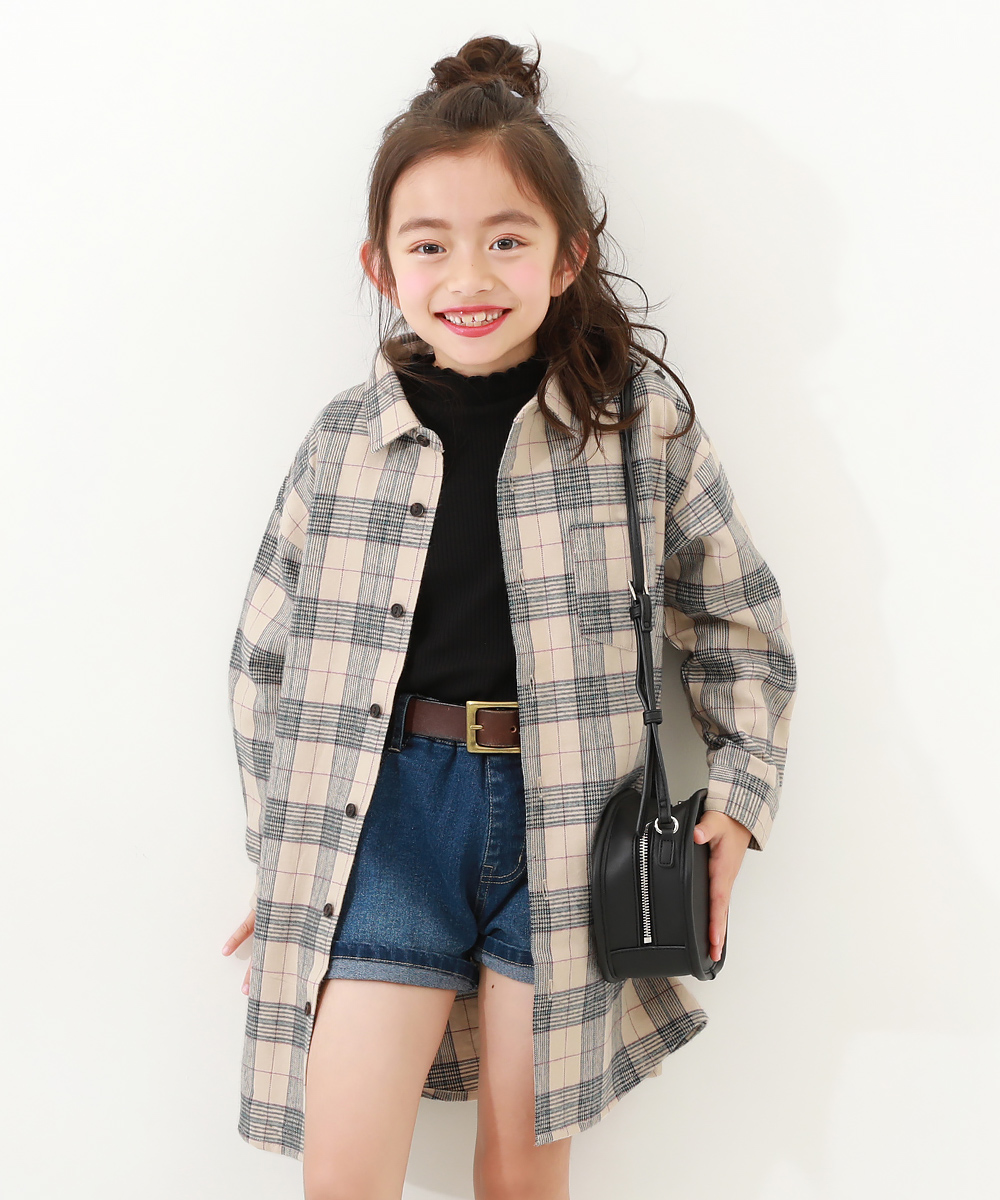 ネルシャツ ワンピース 子供服 キッズ 女の子 長袖ワンピース ワンピース 綿100%