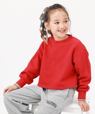 devirock/無地 クロップド丈 スウェットトレーナー 子供服 キッズ 女の子 トップス パーカー トレーナー 綿100% 吸汗 裏毛/505527835