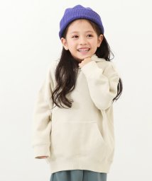 devirock(デビロック)/無地 スウェットプルパーカー 子供服 キッズ 女の子 トップス パーカー トレーナー プルパーカー 綿100% 吸汗 裏毛/アイボリー