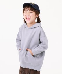 devirock(デビロック)/無地 スウェットプルパーカー 子供服 キッズ 女の子 トップス パーカー トレーナー プルパーカー 綿100% 吸汗 裏毛/パープル