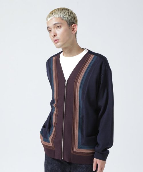 GARDEN(ガーデン)/YOKE/ヨーク/FRONT ZIP CARDIGAN/ネイビー