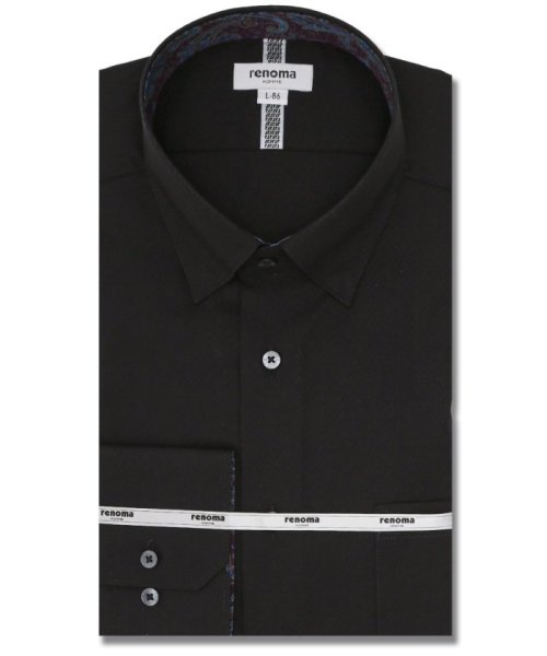 TAKA-Q(タカキュー)/形態安定 スタンダードフィット ショートスナップダウン 長袖 シャツ メンズ ワイシャツ ビジネス yシャツ 速乾 ノーアイロン 形態安定/ブラック
