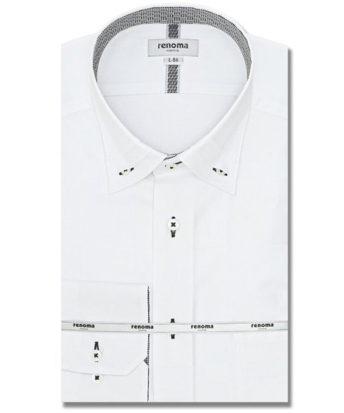 TAKA-Q(タカキュー)/形態安定 スタンダードフィット 3枚衿風ボタンダウン 長袖 シャツ メンズ ワイシャツ ビジネス yシャツ 速乾 ノーアイロン 形態安定/ホワイト