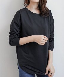 aimoha(aimoha（アイモハ）)/ゆったりシルエット　シンプルロングTシャツ/ブラック