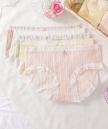 Lace Ladies/【10枚セット】コットン スタンダード ショーツ レディース 下着 綿 ノーマル フルバック レース ゆったり ストレスフリー シンプル ナチュラル アンダーウ/505573635