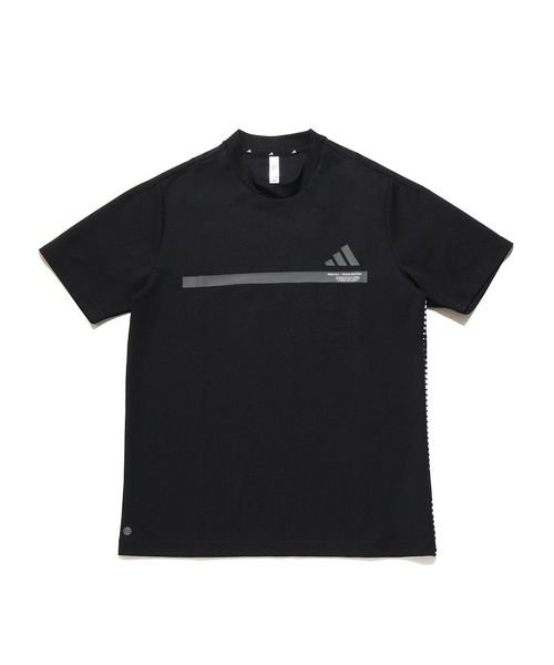 adidas(adidas)/ビックアディダスロゴ 半袖モックネックシャツ/ブラック