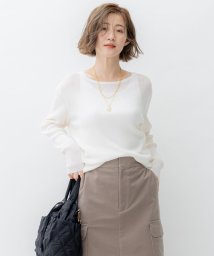 NIJYUSANKU（LARGE SIZE）(２３区（大きいサイズ）)/【SLOW/一部店舗限定】シアーリブ ボートネックニット/アイボリー系