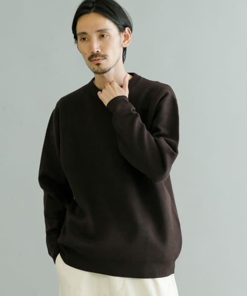 URBAN RESEARCH(アーバンリサーチ)/ウォッシャブルクルーネックニット/BROWN