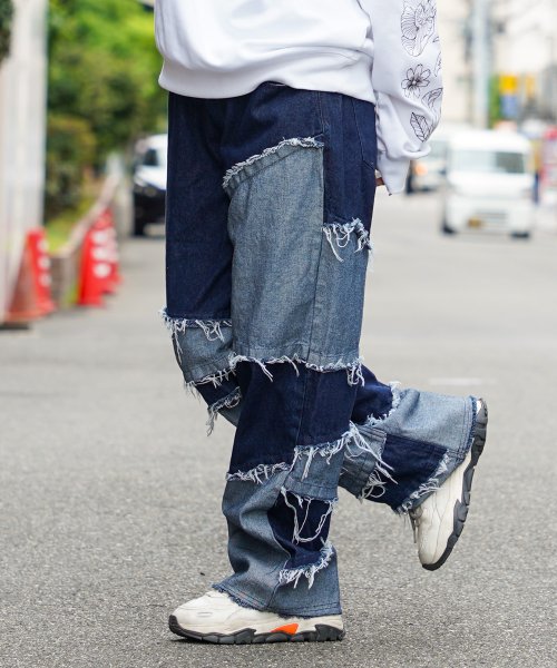 デニムパンツ メンズ ワイドパンツ デニム レディース ワイドデニム 