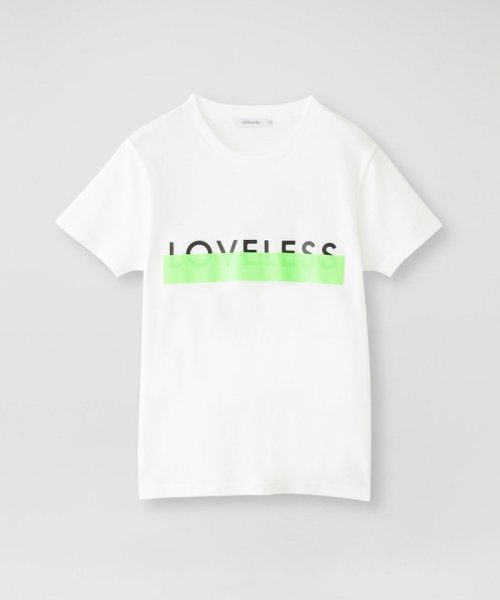 LOVELESS　WOMEN(ラブレス　ウィメンズ)/【WEB限定】カラーラインロゴTシャツ/ライトグリーン