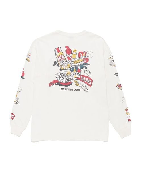 CHUMS(チャムス)/OVERSIZED BBQ SPICE L/S T－SHIRT (オーバーサイズド スパイス L/)/WHITE