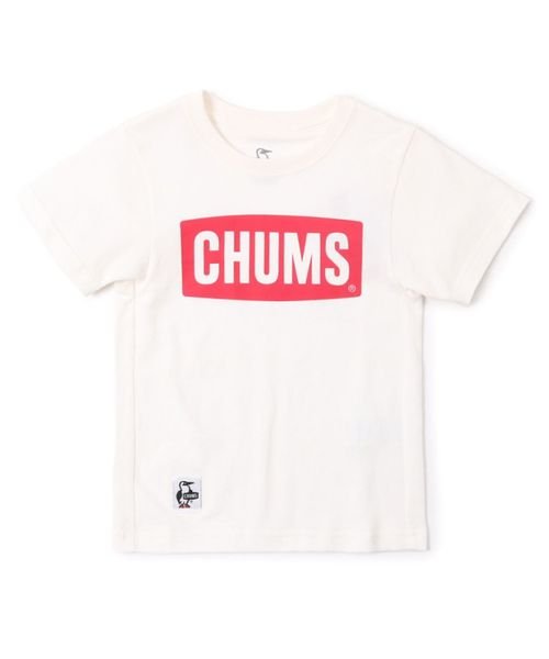 CHUMS(チャムス)/KIDS CHUMS LOGO T－SHIRT (キッズ チャムス ロゴ Tシャツ)/WHITEXRED