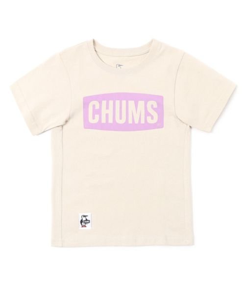 CHUMS(チャムス)/KIDS CHUMS LOGO T－SHIRT (キッズ チャムス ロゴ Tシャツ)/GREIGE