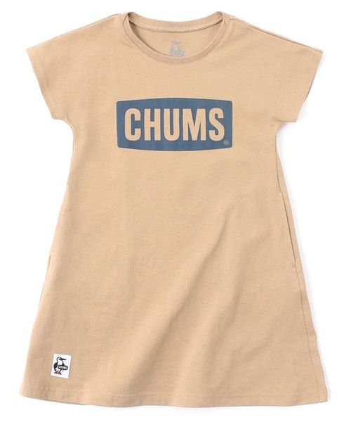 CHUMS(チャムス)/KIDS CHUMS LOGO DRESS (キッズ チャムス ロゴ ドレス)/BEIGE×NAVY