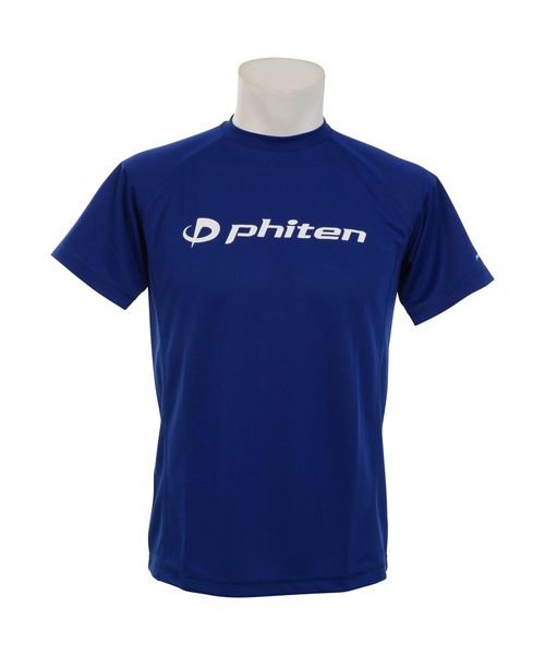 phiten(ファイテン)/RAKUシャツSPORTS 半袖/ロイヤルブルー/白ロゴ