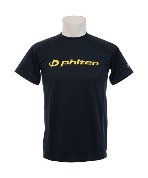 phiten(ファイテン)/RAKUシャツSPORTS 半袖/ネイビー/イエローロゴ