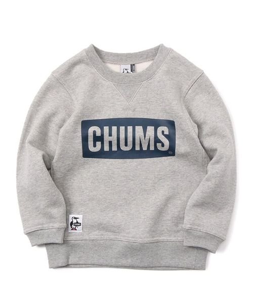 CHUMS(チャムス)/【チャムスノベルティキャンペーン対象商品】Kid's CHUMS Logo Crew Top (キッズ チャムス ロゴクルートップ)/H/GRAYXNAVY