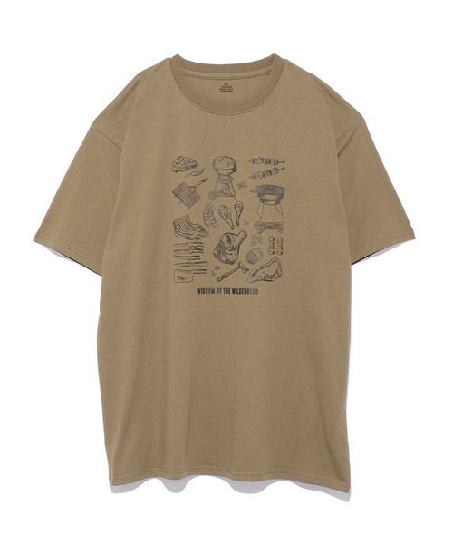 TARAS BOULBA(タラスブルバ)/ヘビーコットン防蚊プリントTシャツ(フード)/ブラウン