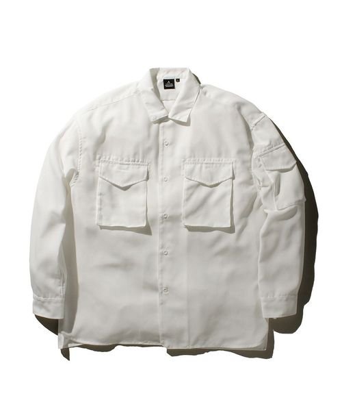 TARAS BOULBA(タラスブルバ)/ドライミックス ロングスリーブシャツジャケット/シルバーホワイト
