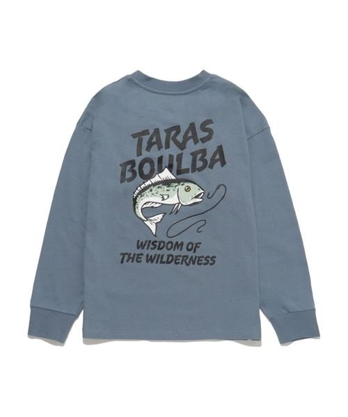TARAS BOULBA(タラスブルバ)/ジュニア ヘビーコットン防蚊ロングTシャツ(魚)/ブルーグレー