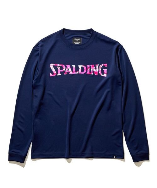 SPALDING(スポルディング)/ロングスリーブTシャツ デジカモロゴ/NVY