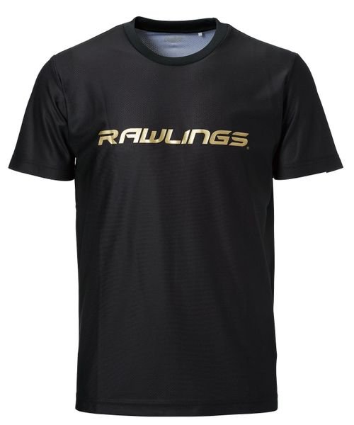 Rawlings(ローリングス)/スタイルロゴTシャツ－ブラック/ゴールド/B/GO