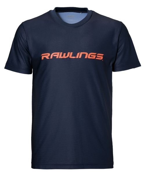 Rawlings(ローリングス)/スタイルロゴTシャツ－ネイビー/ダークオレンジ/N/DOR