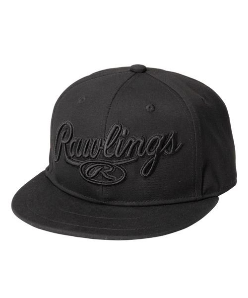 Rawlings(ローリングス)/6パネル フラットバイザーキャップ－ブラック/ブラック/B/B