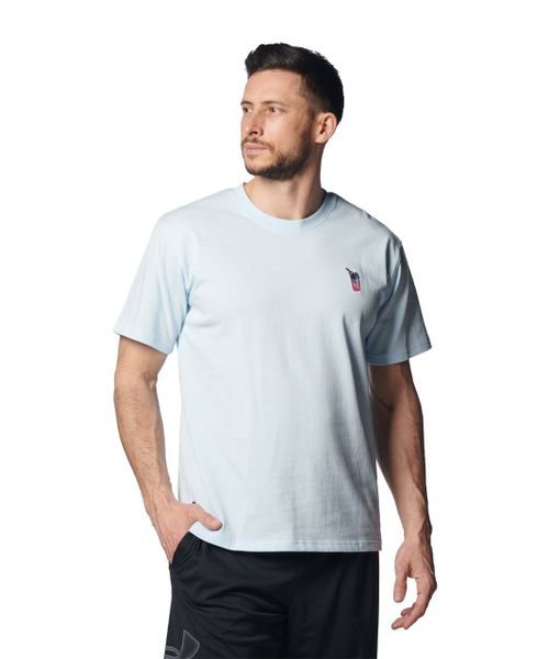 UNDER ARMOUR(アンダーアーマー)/UA HEAVY WEIGHT COTTON SHORT SLEEVE SHAKER PATCH/HALOGENBLUE//