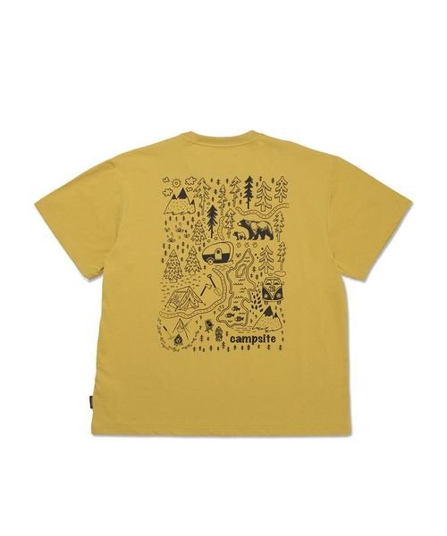 TARAS BOULBA(タラスブルバ)/PE天竺 プリントTシャツ（キャンプマップ）/オイルイエロー