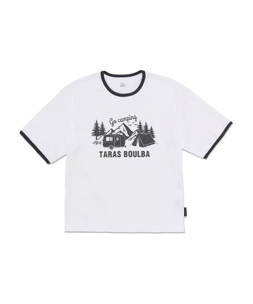 TARAS BOULBA(タラスブルバ)/レディース ヘビーコットン プリントＴシャツ（キャンプ）/ホワイト