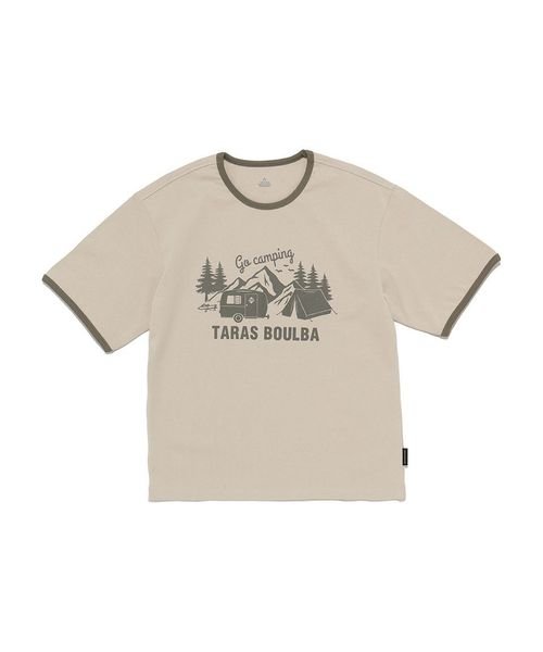 TARAS BOULBA(タラスブルバ)/レディース ヘビーコットン プリントＴシャツ（キャンプ）/ベージュ