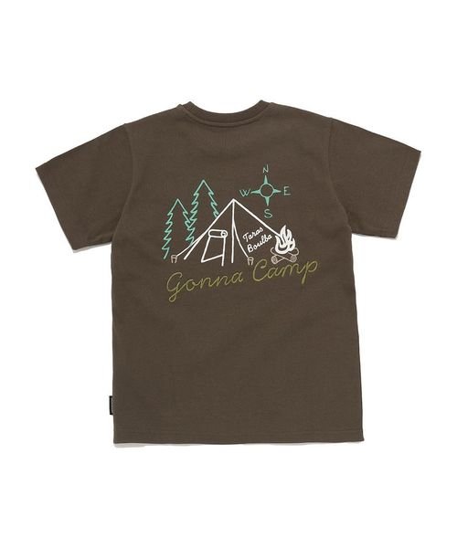 TARAS BOULBA(タラスブルバ)/ジュニア ヘビーコットン ポケットTシャツ（キャンプ）/チャコールブラウン