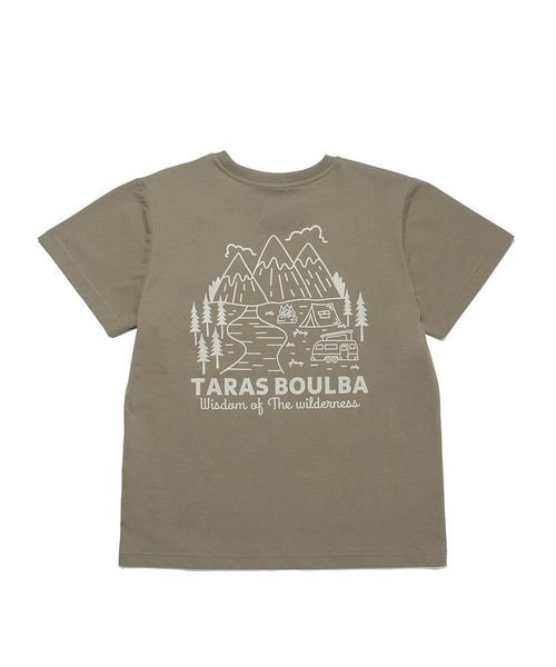 TARAS BOULBA(タラスブルバ)/ジュニア PE天竺 プリントＴシャツ（キャンプ風景）/グレージュ