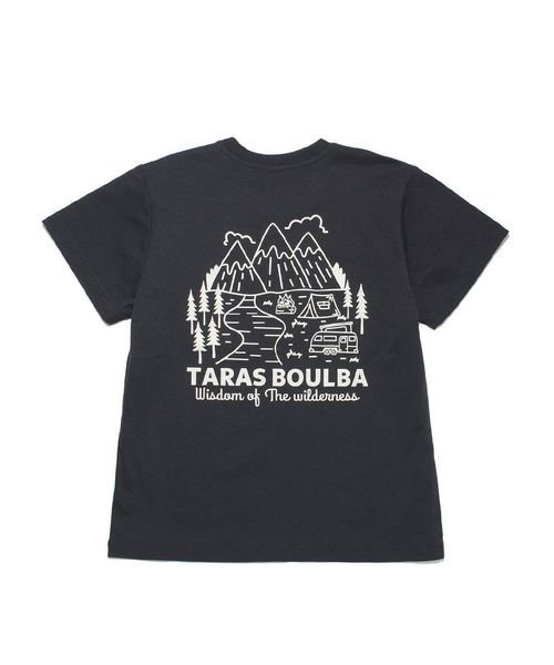 TARAS BOULBA(タラスブルバ)/ジュニア PE天竺 プリントＴシャツ（キャンプ風景）/ダークグレー