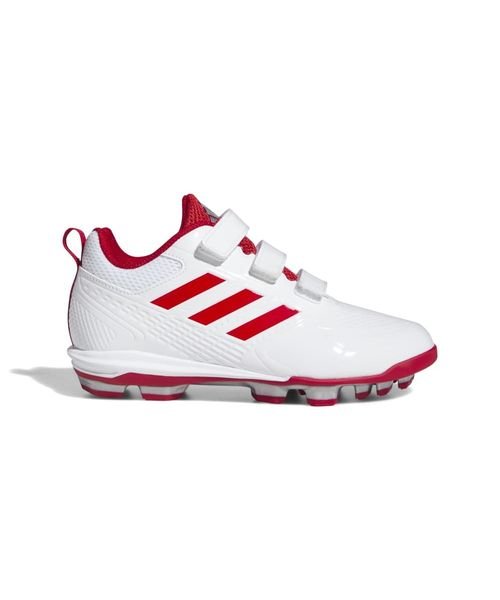 Adidas(アディダス)/スタビル 5ポイント ロー AC ベースボール スパイク / Stabile 5 Point Low AC Baseball Cleats/フットウェアホワイト/チームパワーレッド/シルバーメタリック