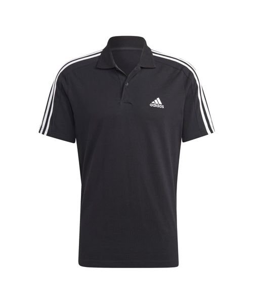 adidas(adidas)/Essentials Pique Embroidered Small Logo 3－Stripes Polo Shirt/ブラック/ホワイト