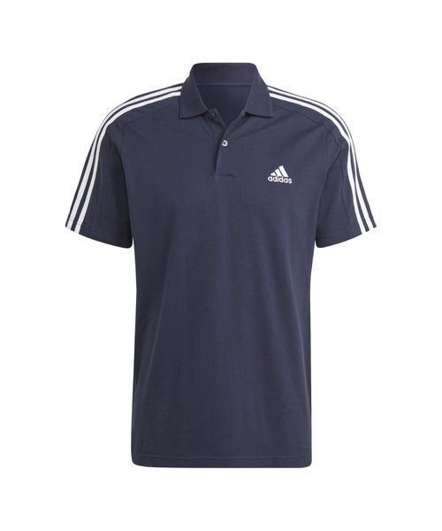 adidas(adidas)/Essentials Pique Embroidered Small Logo 3－Stripes Polo Shirt/レジェンドインク/ホワイト